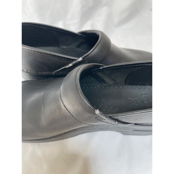 Unisex Dansko Professional Black Box Leather Clogs, 42, W 11.5-12, M 8.5-9 - Picture 3 of 5